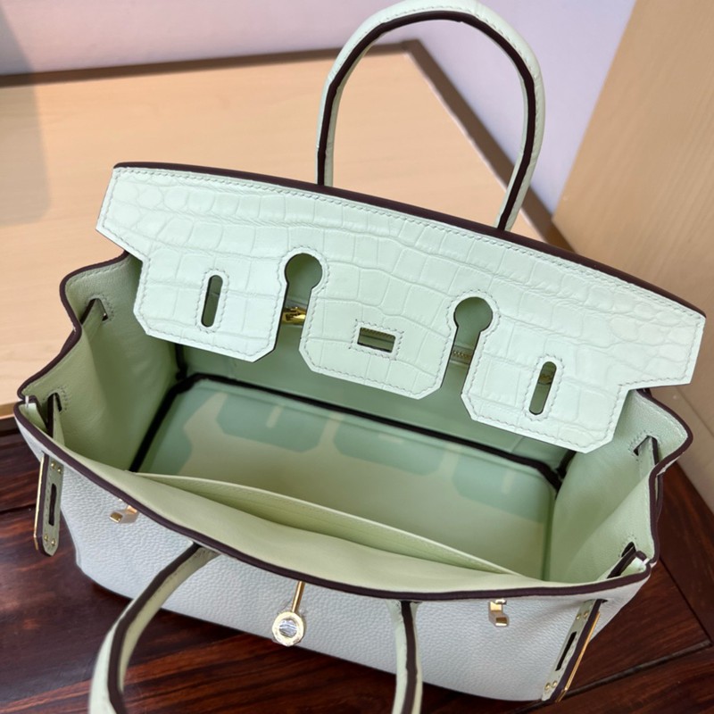 Hermes Birkin Touch Bag 25cm Togo and Niloticus Crocodile Leather