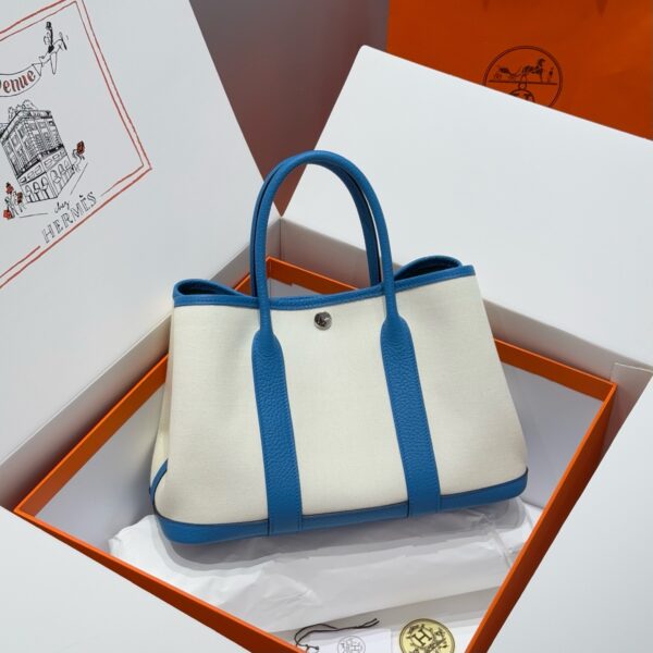 Hermes Garden Party 30cm Bag Canvas Negonda Leather 11