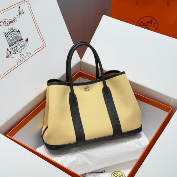 Hermes Garden Party 30cm Bag Canvas Negonda Leather 16