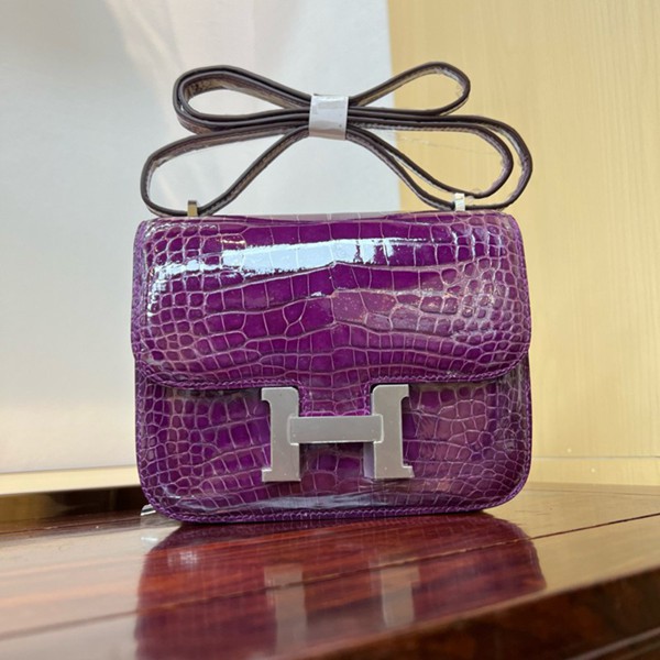 Hermes Mini Constance 19 Bag Shiny Alligator Crocodile 05