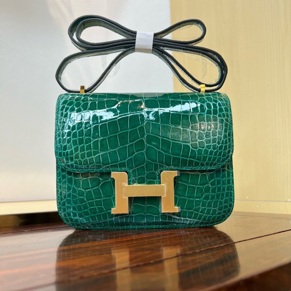 Hermes Mini Constance 19 Bag Shiny Alligator Crocodile 06