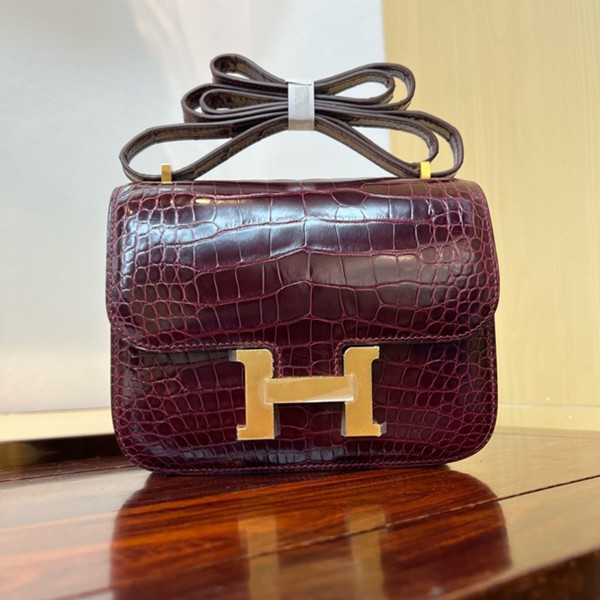 Hermes Mini Constance 19 Bag Shiny Alligator Crocodile 07