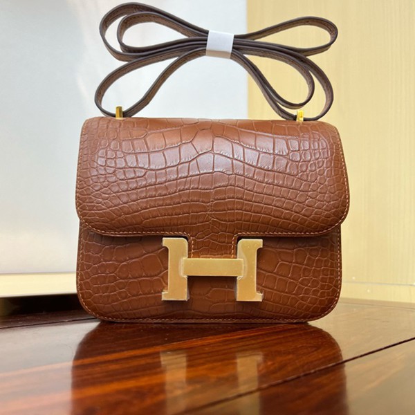 Hermes Mini Constance 19 Bag Shiny Alligator Crocodile 20