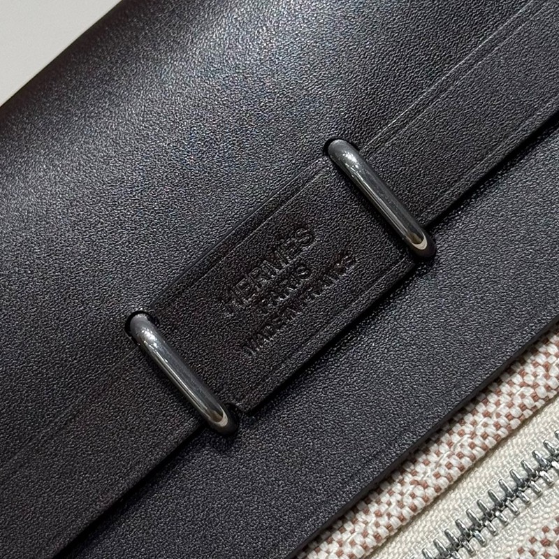 Hermes Mini Herbag Bag 20cm Canvas and Calfskin Leather