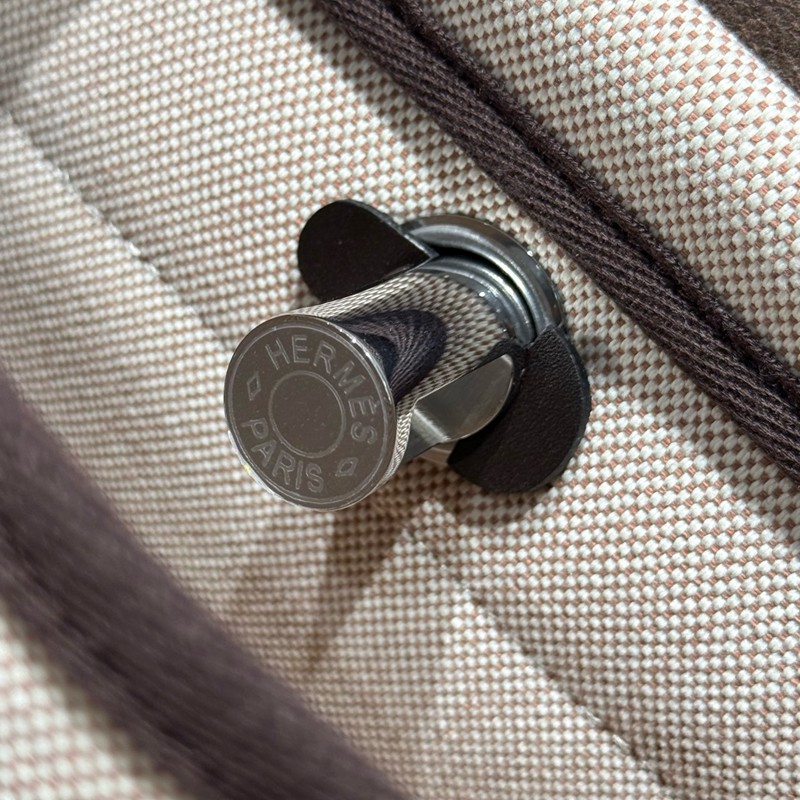 Hermes Mini Herbag Bag 20cm Canvas and Calfskin Leather