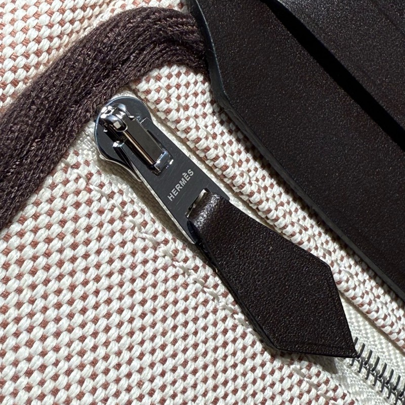 Hermes Mini Herbag Bag 20cm Canvas and Calfskin Leather