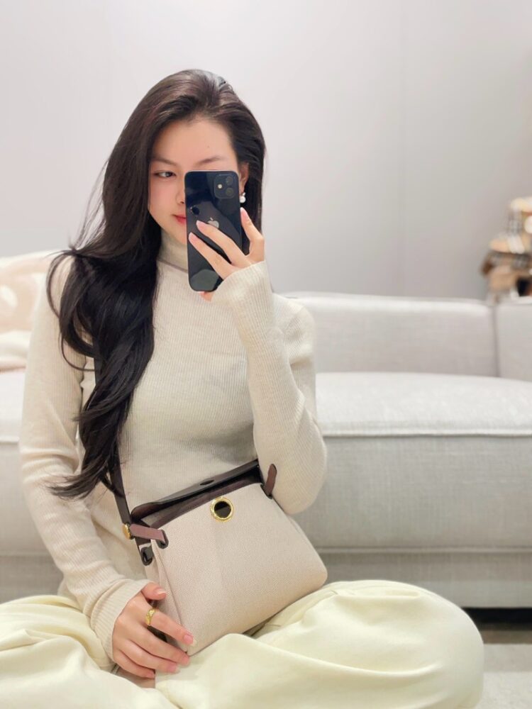 Hermes Mini Herbag Bag 20cm Canvas and Calfskin Leather