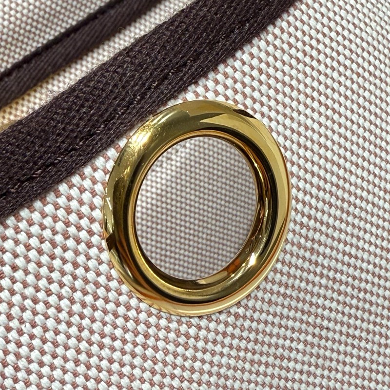 Hermes Mini Herbag Bag 20cm Canvas and Calfskin Leather