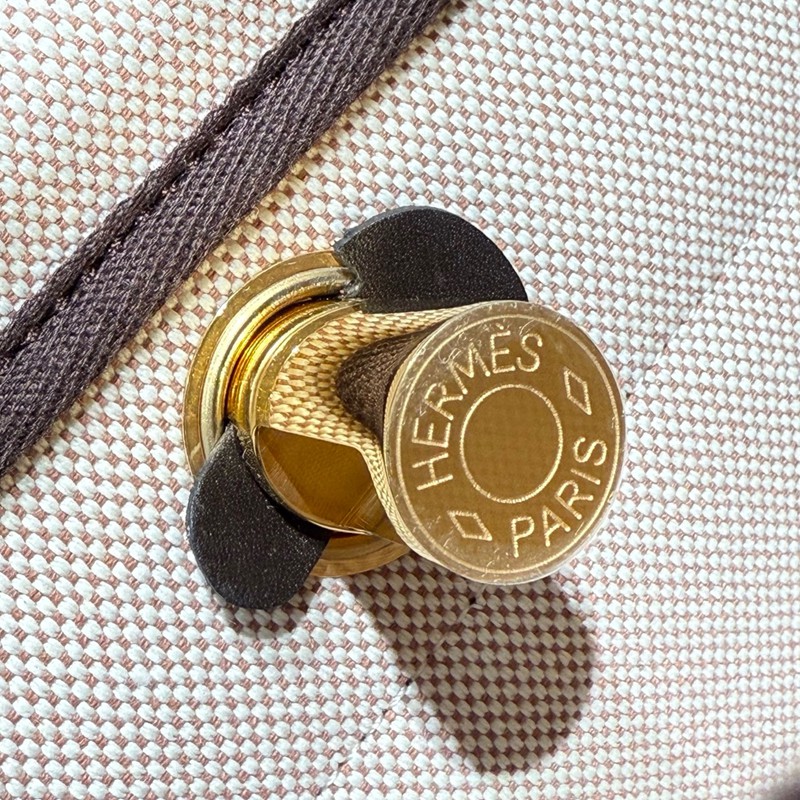 Hermes Mini Herbag Bag 20cm Canvas and Calfskin Leather