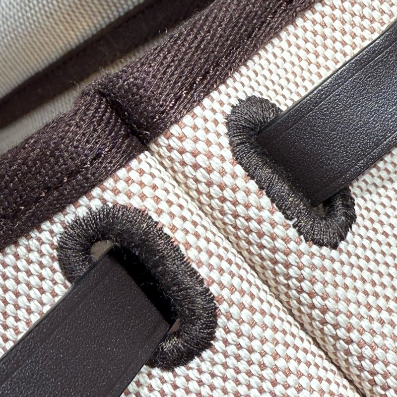 Hermes Mini Herbag Bag 20cm Canvas and Calfskin Leather