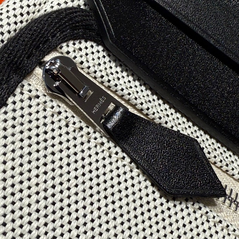 Hermes Mini Herbag Bag 20cm Canvas and Calfskin Leather