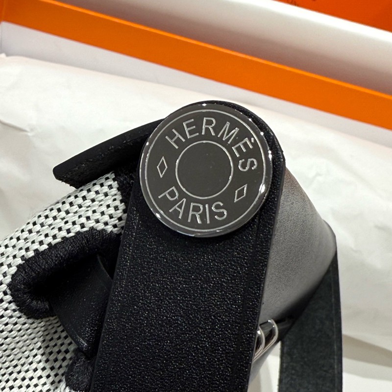 Hermes Mini Herbag Bag 20cm Canvas and Calfskin Leather