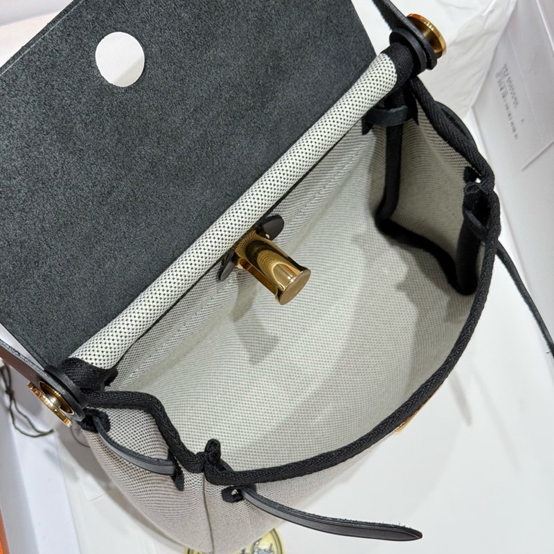 Hermes Mini Herbag Bag 20cm Canvas and Calfskin Leather