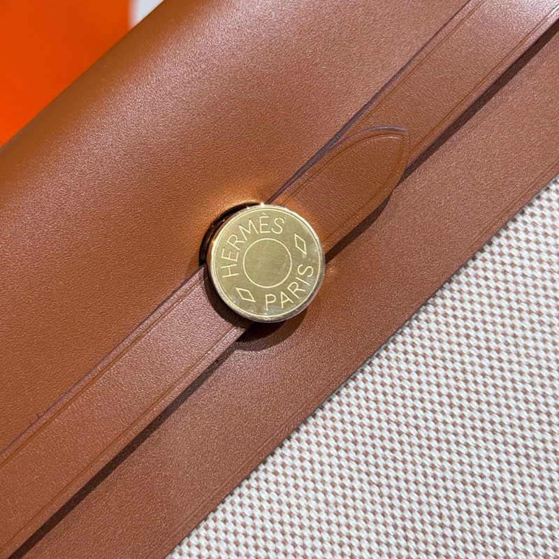 Hermes Mini Herbag Bag 20cm Canvas and Calfskin Leather