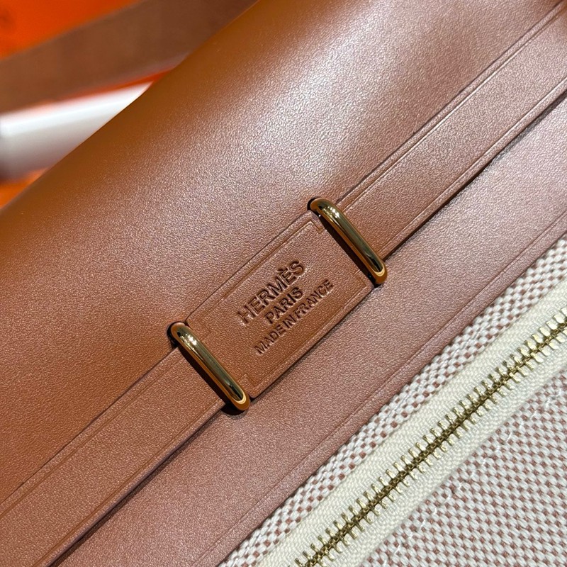 Hermes Mini Herbag Bag 20cm Canvas and Calfskin Leather