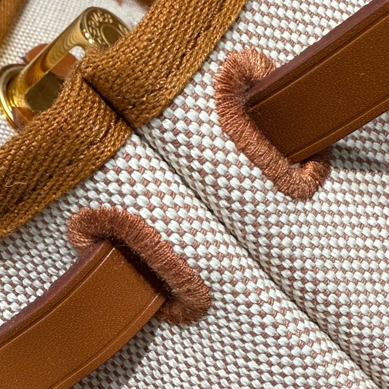 Hermes Mini Herbag Bag 20cm Canvas and Calfskin Leather