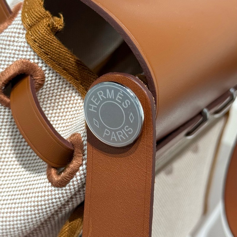 Hermes Mini Herbag Bag 20cm Canvas and Calfskin Leather