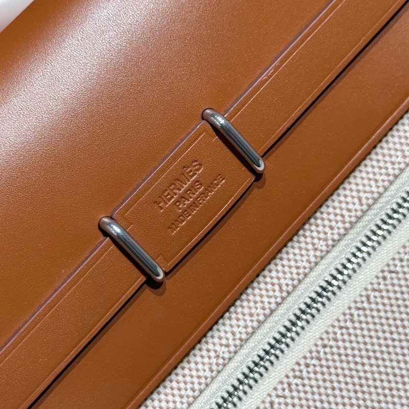 Hermes Mini Herbag Bag 20cm Canvas and Calfskin Leather