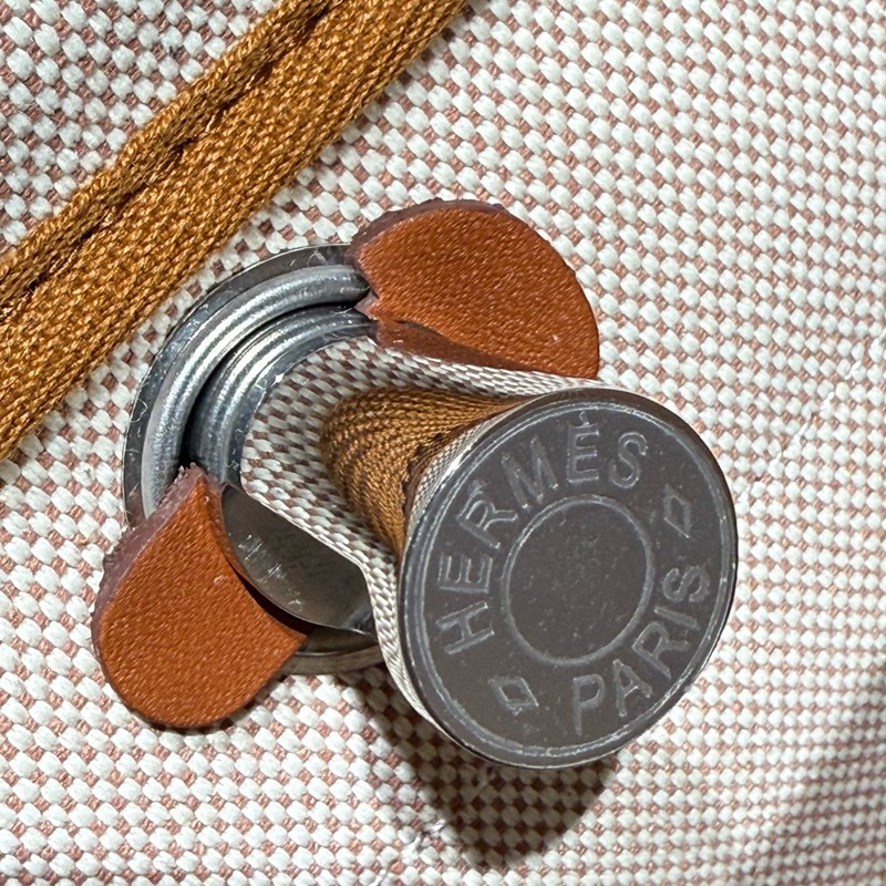 Hermes Mini Herbag Bag 20cm Canvas and Calfskin Leather