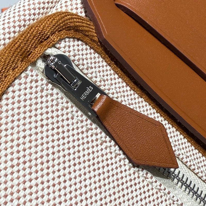 Hermes Mini Herbag Bag 20cm Canvas and Calfskin Leather