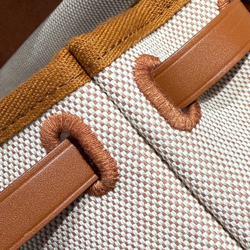 Hermes Mini Herbag Bag 20cm Canvas and Calfskin Leather