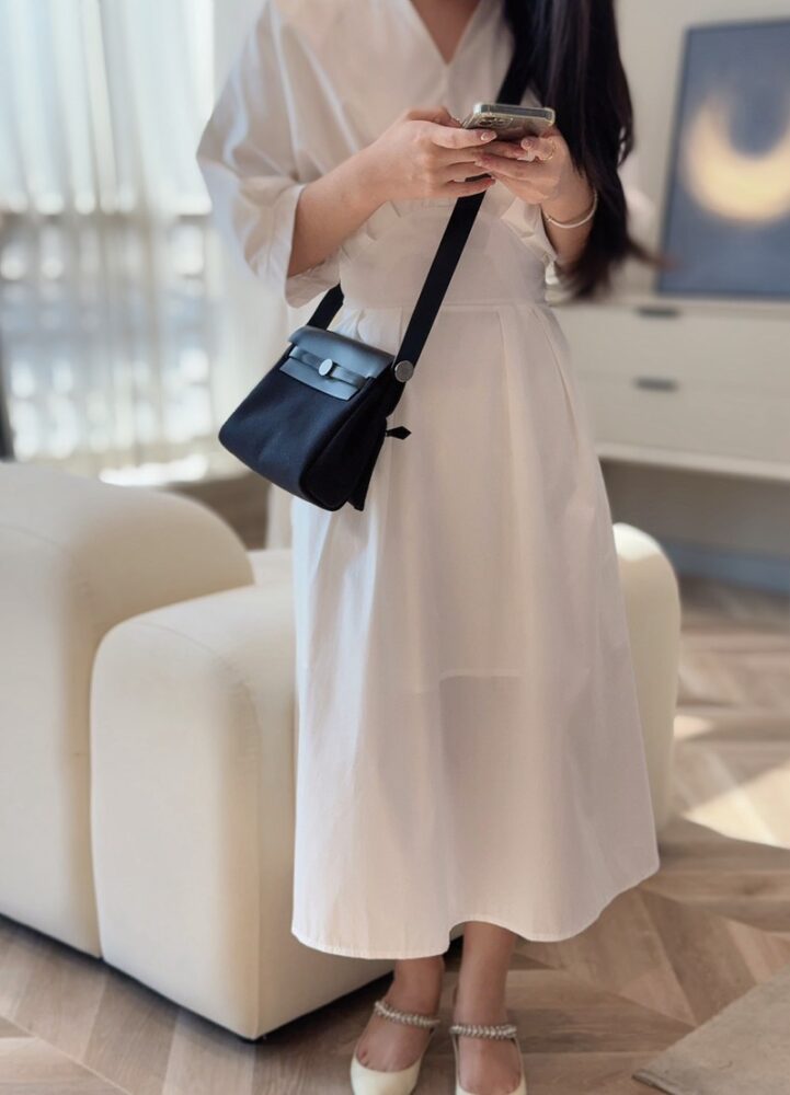 Hermes Mini Herbag Bag 20cm Canvas and Calfskin Leather