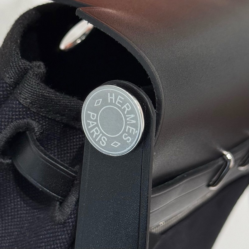 Hermes Mini Herbag Bag 20cm Canvas and Calfskin Leather