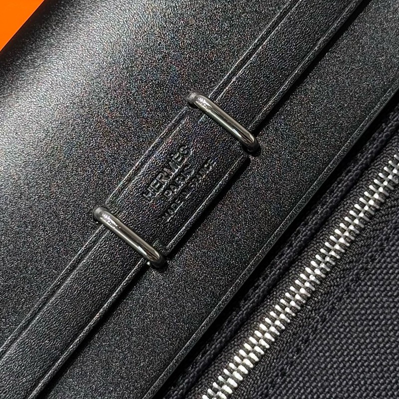 Hermes Mini Herbag Bag 20cm Canvas and Calfskin Leather