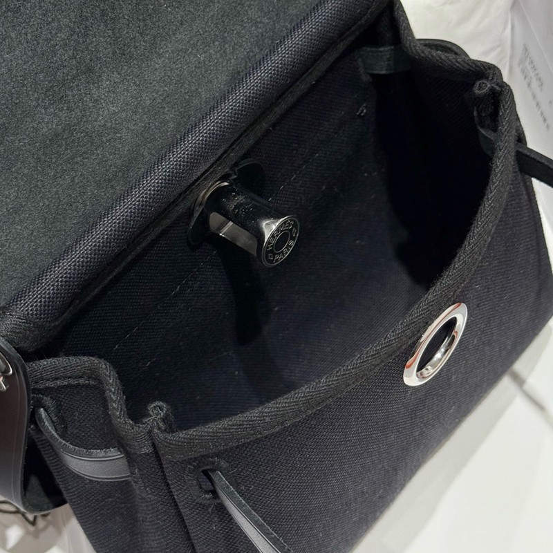 Hermes Mini Herbag Bag 20cm Canvas and Calfskin Leather