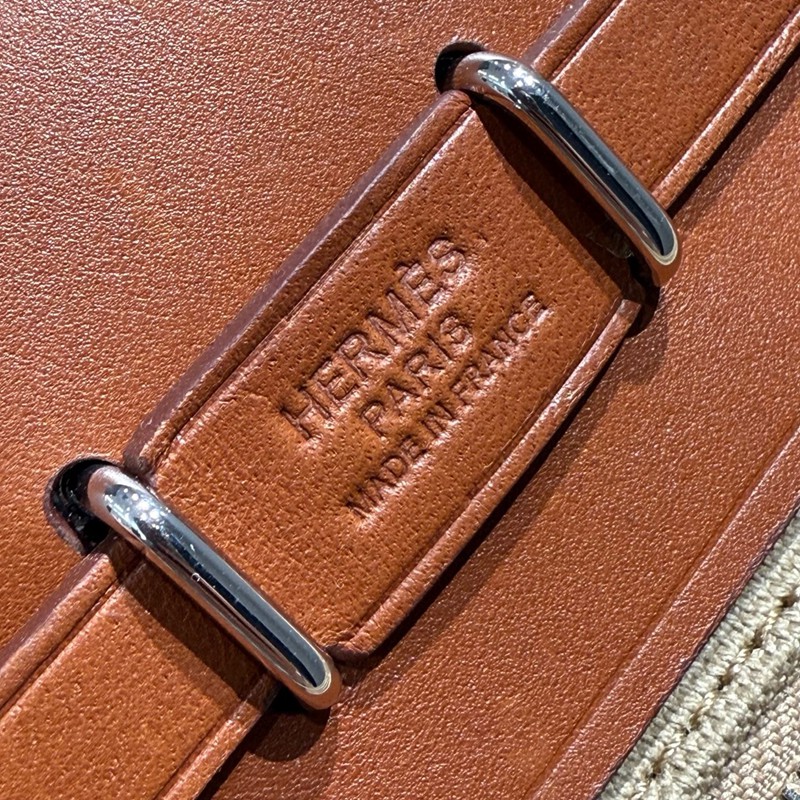 Hermes Mini Herbag Bag 20cm Canvas and Calfskin Leather