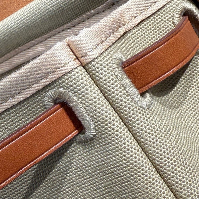 Hermes Mini Herbag Bag 20cm Canvas and Calfskin Leather