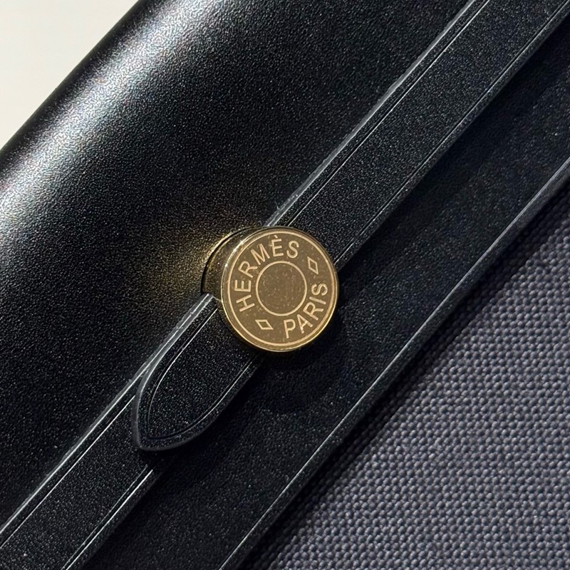 Hermes Mini Herbag Bag 20cm Canvas and Calfskin Leather