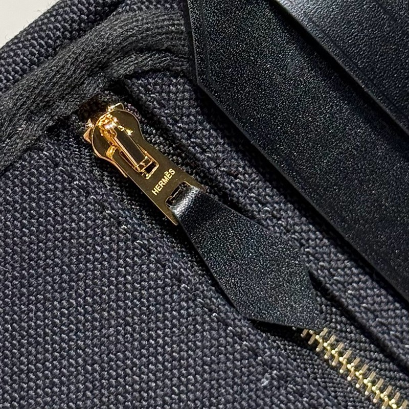 Hermes Mini Herbag Bag 20cm Canvas and Calfskin Leather