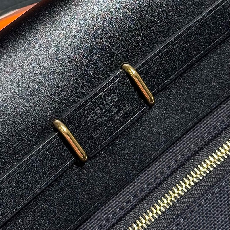 Hermes Mini Herbag Bag 20cm Canvas and Calfskin Leather