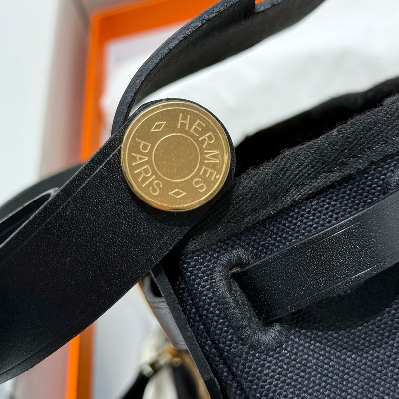 Hermes Mini Herbag Bag 20cm Canvas and Calfskin Leather