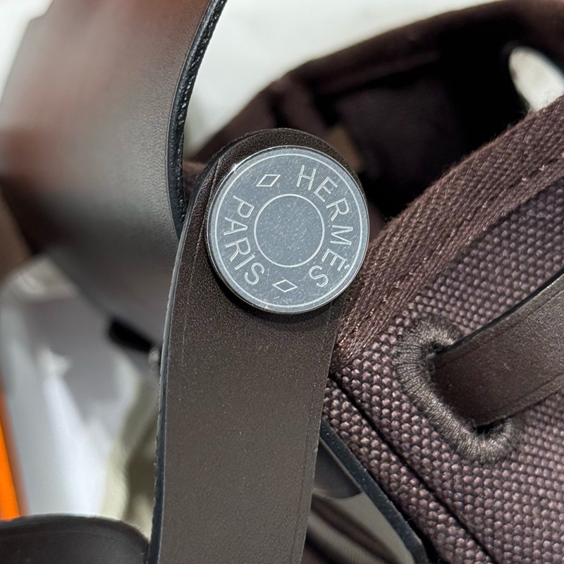 Hermes Mini Herbag Bag 20cm Canvas and Calfskin Leather