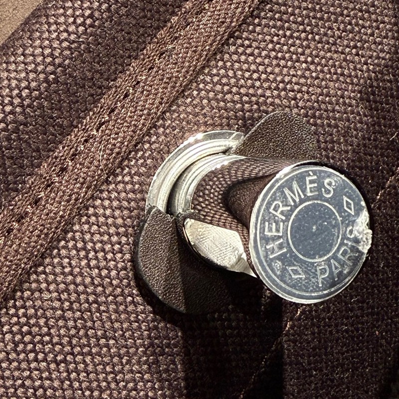 Hermes Mini Herbag Bag 20cm Canvas and Calfskin Leather