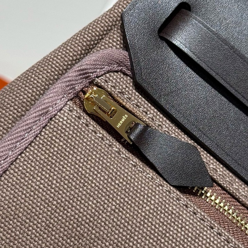 Hermes Mini Herbag Bag 20cm Canvas and Calfskin Leather