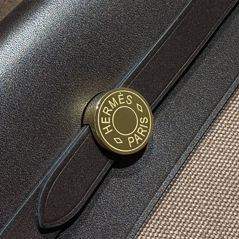 Hermes Mini Herbag Bag 20cm Canvas and Calfskin Leather