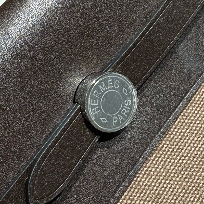 Hermes Mini Herbag Bag 20cm Canvas and Calfskin Leather