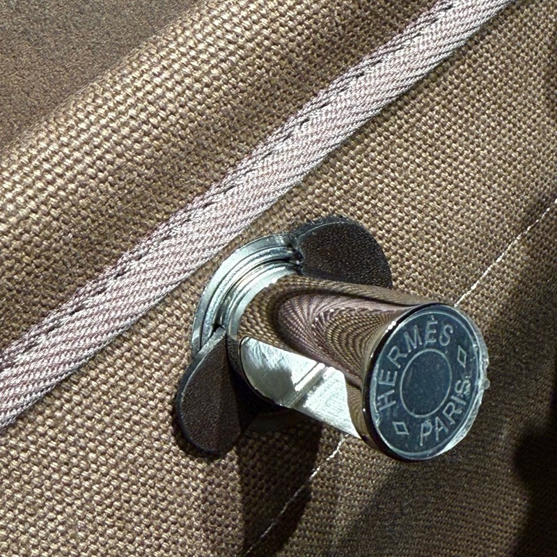 Hermes Mini Herbag Bag 20cm Canvas and Calfskin Leather