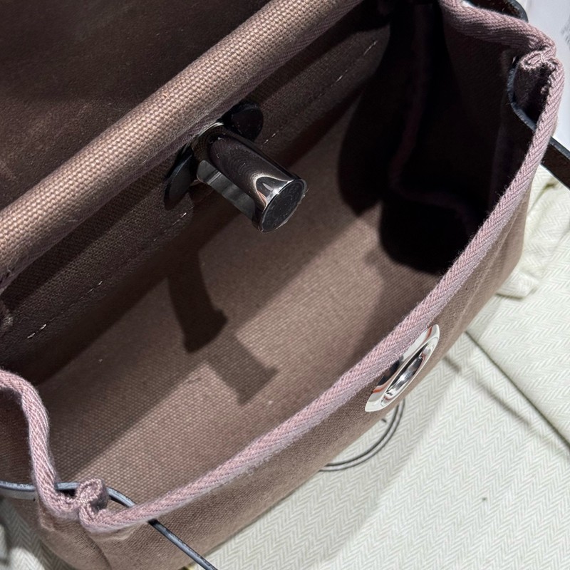 Hermes Mini Herbag Bag 20cm Canvas and Calfskin Leather