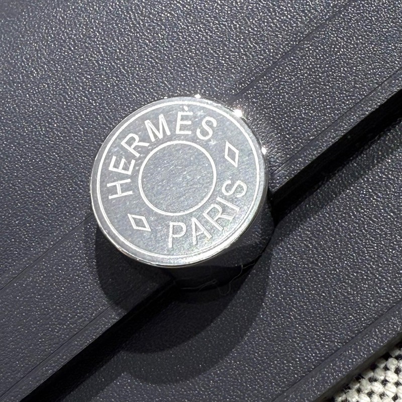 Hermes Mini Herbag Bag 20cm Canvas and Calfskin Leather