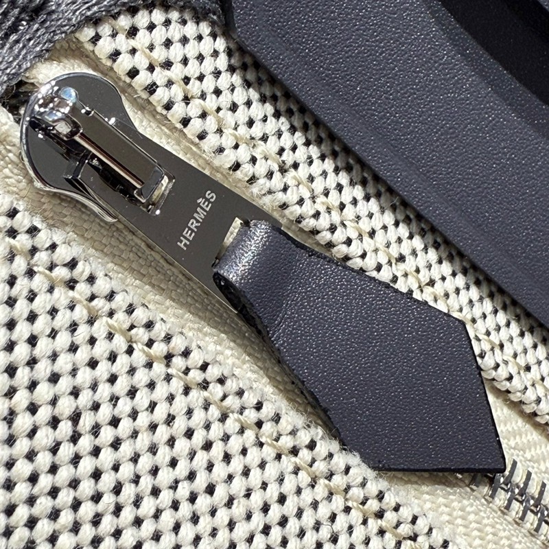 Hermes Mini Herbag Bag 20cm Canvas and Calfskin Leather