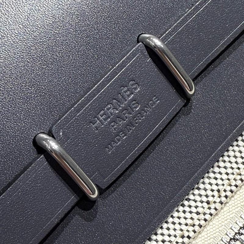 Hermes Mini Herbag Bag 20cm Canvas and Calfskin Leather