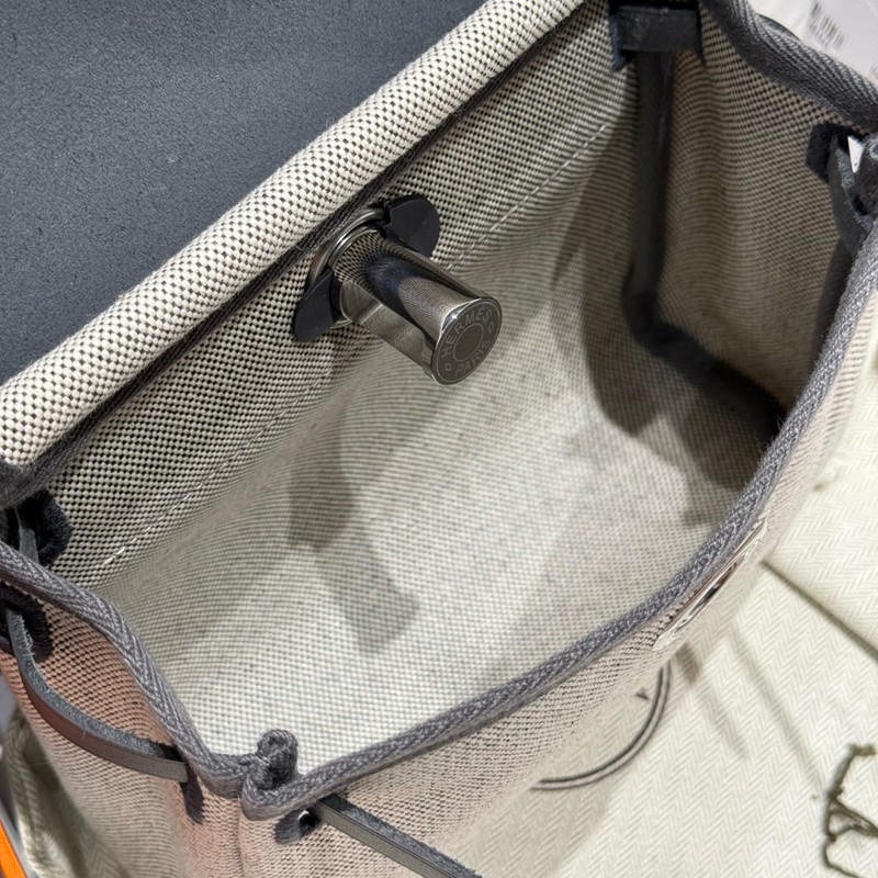 Hermes Mini Herbag Bag 20cm Canvas and Calfskin Leather