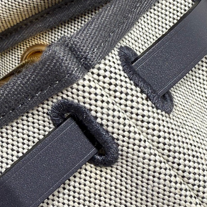Hermes Mini Herbag Bag 20cm Canvas and Calfskin Leather
