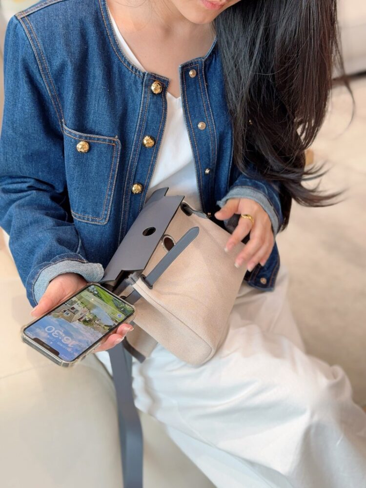 Hermes Mini Herbag Bag 20cm Canvas and Calfskin Leather