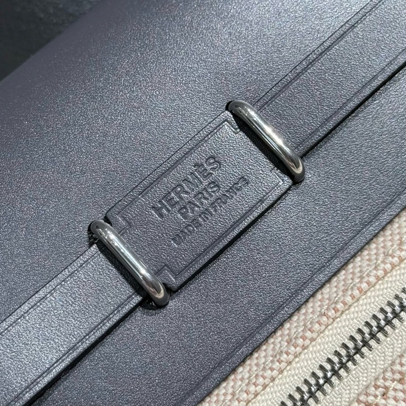 Hermes Mini Herbag Bag 20cm Canvas and Calfskin Leather