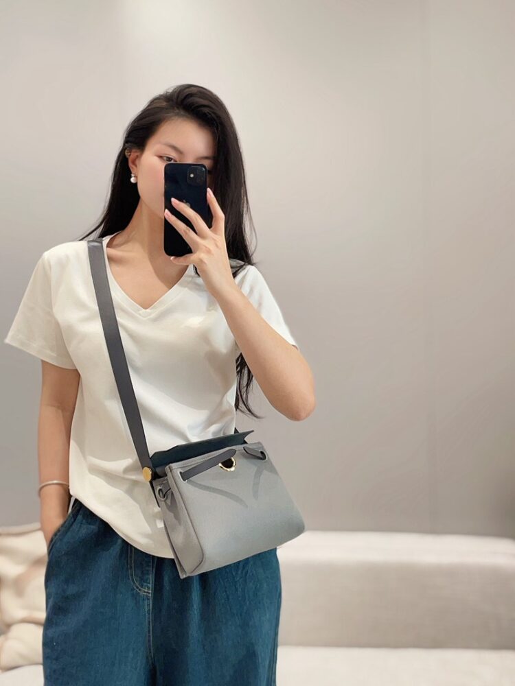 Hermes Mini Herbag Bag 20cm Canvas and Calfskin Leather